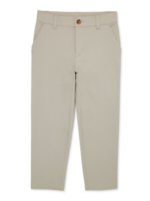 Wonder Nation Boys School Uniform Flat Front Pants, Size 14 Khaki --X2-- 