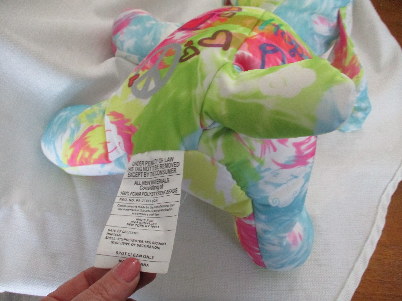 idea nuova dog microbead justice squishy  hope dream heart 16" plush lovey