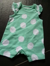 Mothercare Baby Girl Cotton Mint Spotted Romper Outfit Newborn 7.5 LBS BNWT 