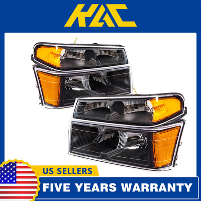 Black/Amber Side Headlight Bumper Lamps For 2004-2012 Colorado Canyon 4pcs