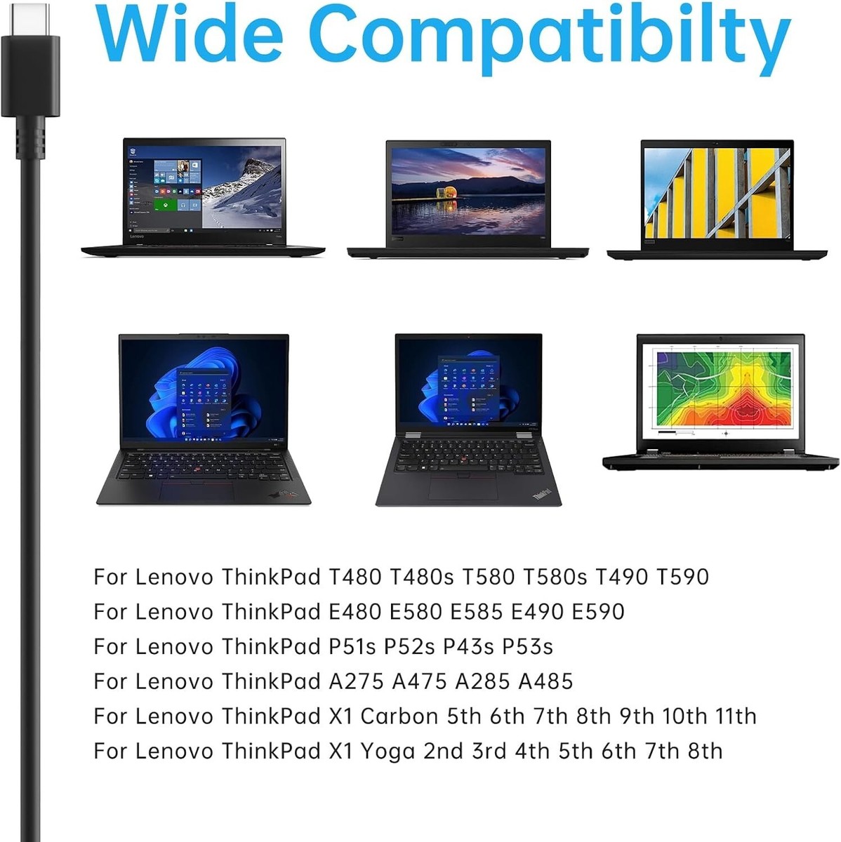 GX21J75589 ADLX65UCGU2A OEM Lenovo Slim Compact 65W Power Adapter