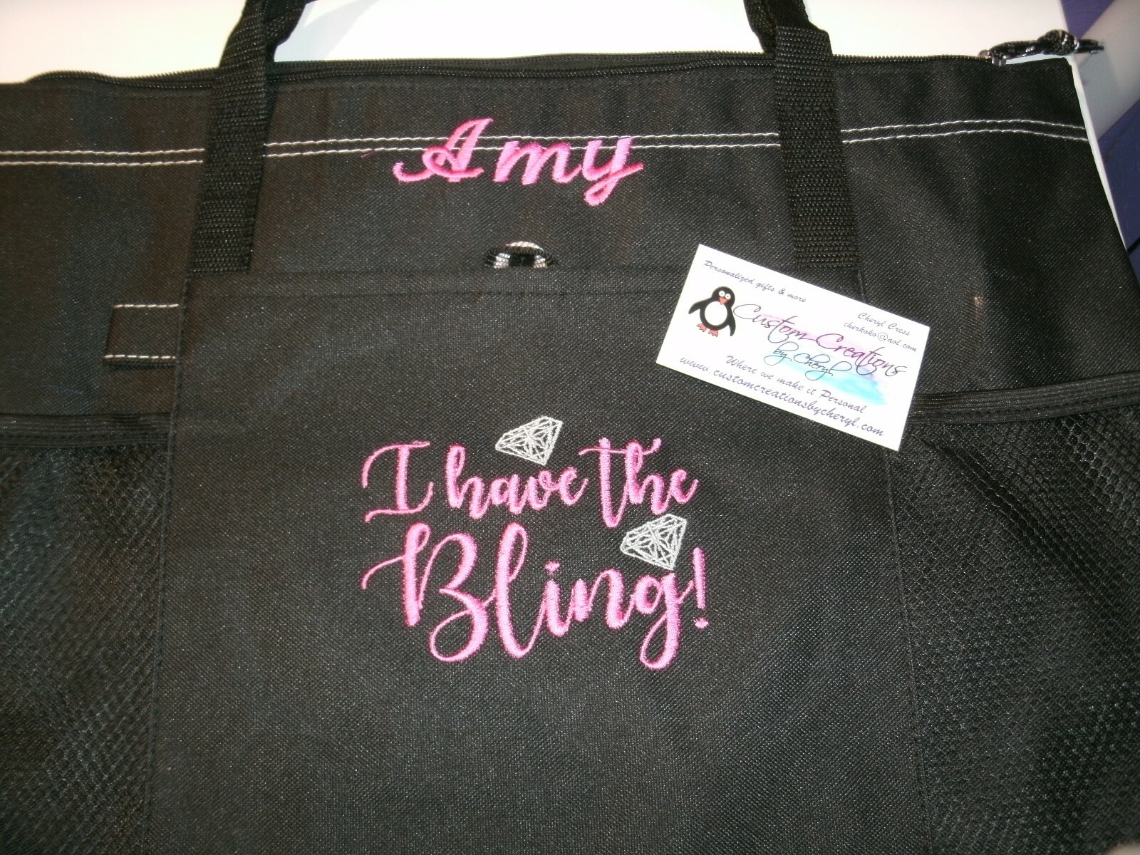I have the Bling Paparazzi Personalized Tote Bag  Jewelry Bag Paparazzi Tote Bag
