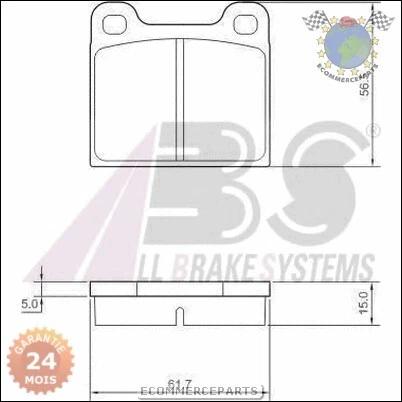 Xxloabs Jeu 4 Plaquettes Frein Avant Pour Ford Taunus 15M Turnier Essence 1966>1 - Photo 2/4