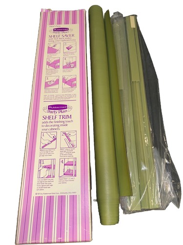 VTG Rubbermaid Party Plan Shelf Saver Liner And Trim Avocado Green Super Rare!!