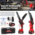 8Inch Electric Cordless Chainsaw 4000W Powerful 4.0Ah Battery Wood Cutter Saw
