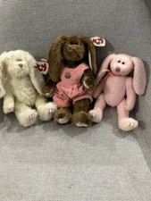 TY Attic Treasure Collection Rose Ivy Lot of 3 Set Bundle Pink White Brown 1993