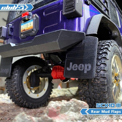Rear Mud Flaps for SCX10 III Jeep JL Wrangler (B) - Picture 7 of 7