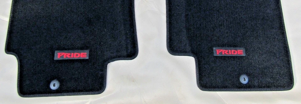 Nuevo juego de alfombrillas negras originales OEM 2006-2011 Kia Rio5 Rio Pride Logo Foto 3 de 4