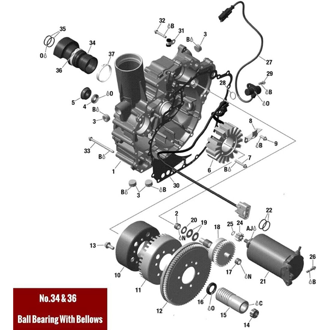 for 420832648 SeaDoo Drive Shaft Bellow Boot & Bearing 4-Tec for 420832648 SeaDoo Drive Shaft Bellow Boot & Bearing 4-Tec
