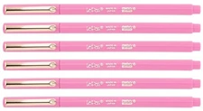Marvy Uchida Le Pen 6 Pc Orchid 0.3mm Smooth Micro Fine Plastic Point LePen