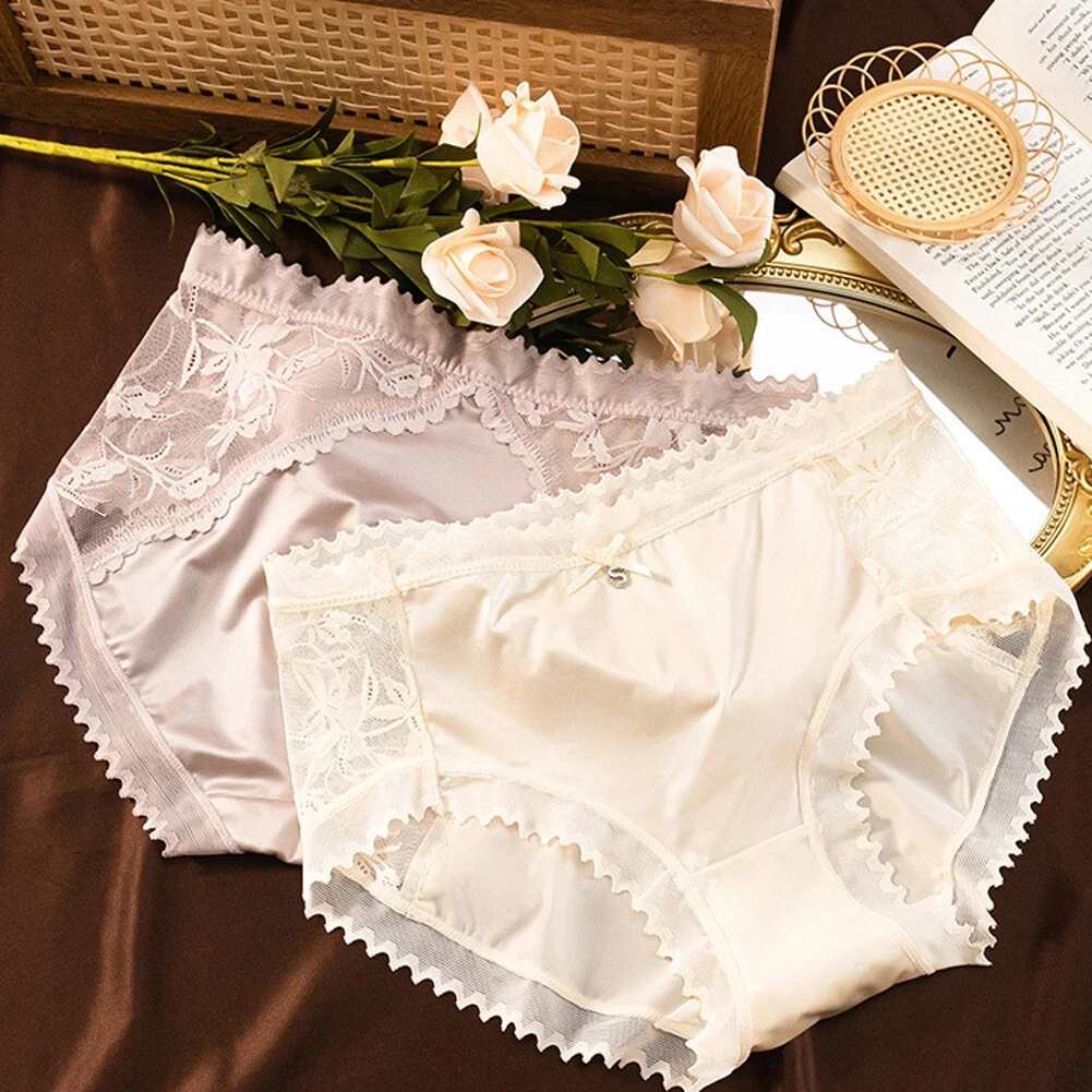 Culotte femme lisse en dentelle satinée sous-vêtements style luxe avec un  ajus