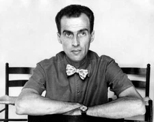 Italian designer writer scriptwriter Italo Fasan sitting table fol- Old Photo