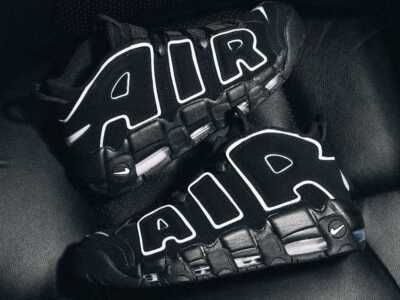 Nike Air More Uptempo Black White 414962-002-2020 US Men's 8