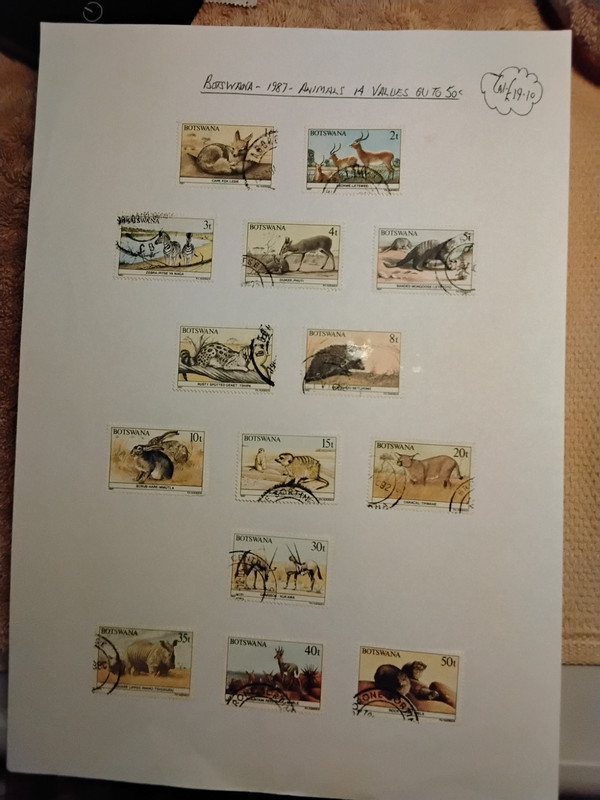 Botswana -  1987 Animals/Wildlife.  USED. 14 Values.     Scott# 404-417. 