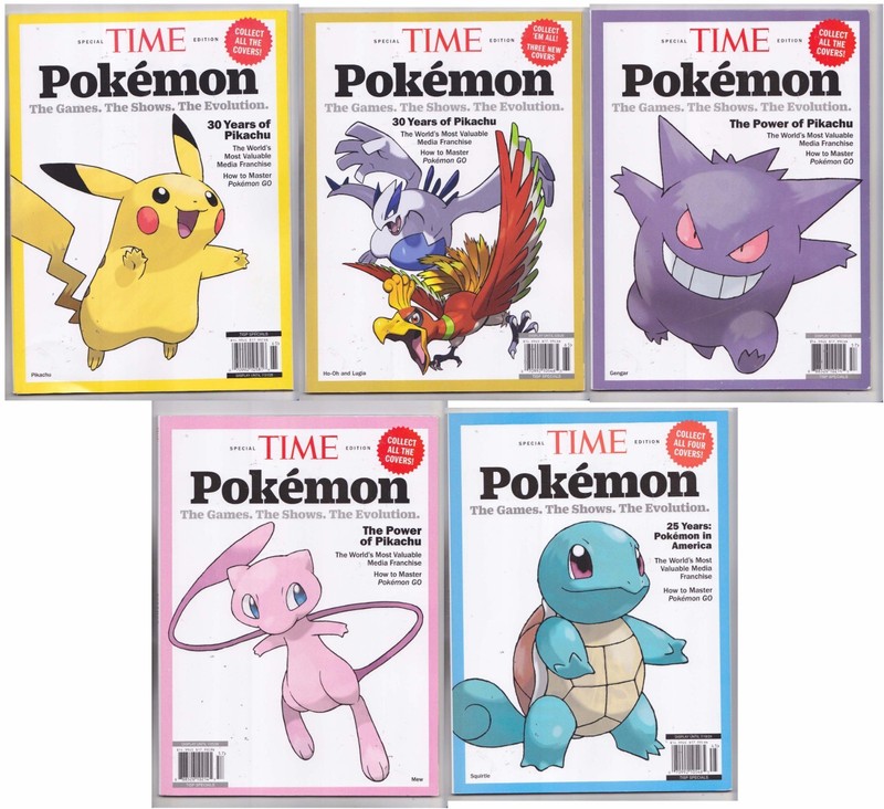 Pokemon 30th Anniversary Time Magazine Variant Cover Set 5 Issues Pikachu 2026
