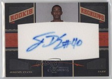 2010-11 Timeless Treasures Rookie Recruits 20/299 Jeremy Evans #148 Auto 12jy