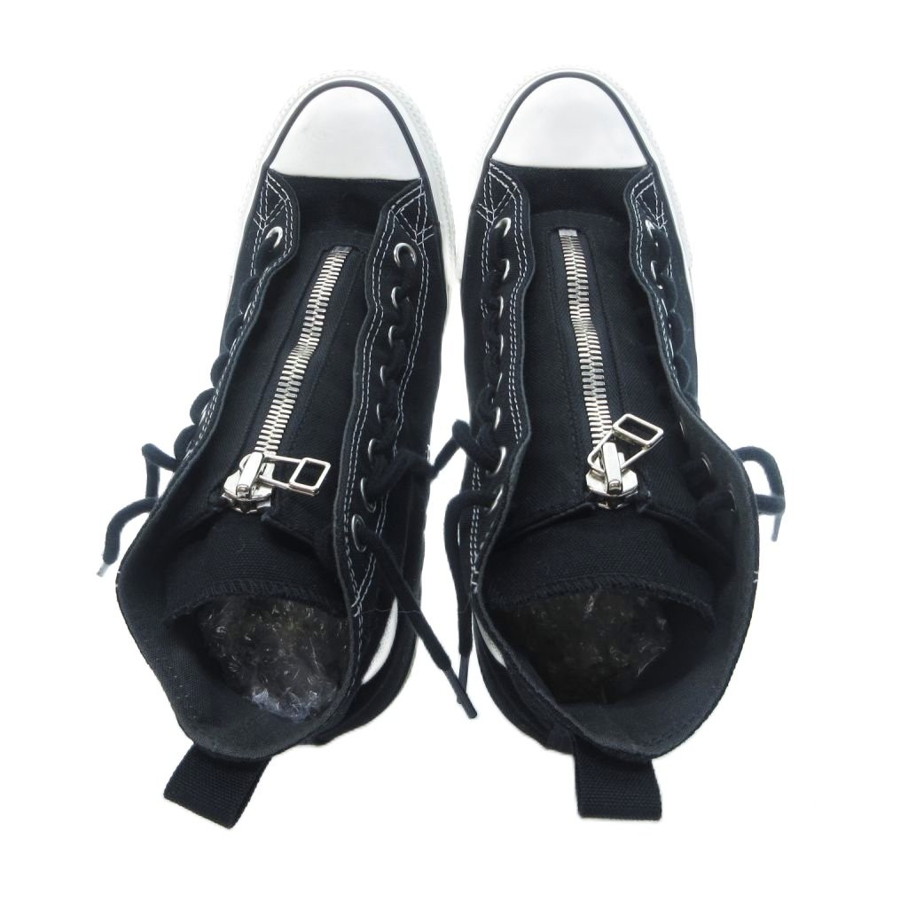 Converse React HD High Top Sneakers Black Canvas Leather Size 25cm Used thumbnail 6