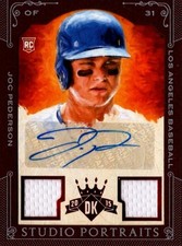 Joc Pederson signed relic jersey patch baseball card 2015 Diamond Kings #8 black
