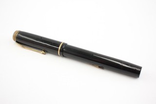 Vintage Conway Stewart 286 Fountain Pen Writing 14ct Gold Nib Black Casing