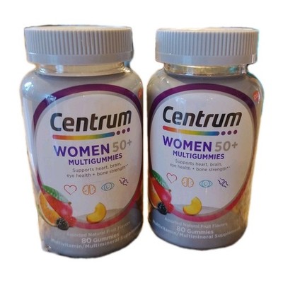 2  Centrum Women 50+ Multigummies 80 Each Total 160 Gummies Exp 01/2027 Sealed