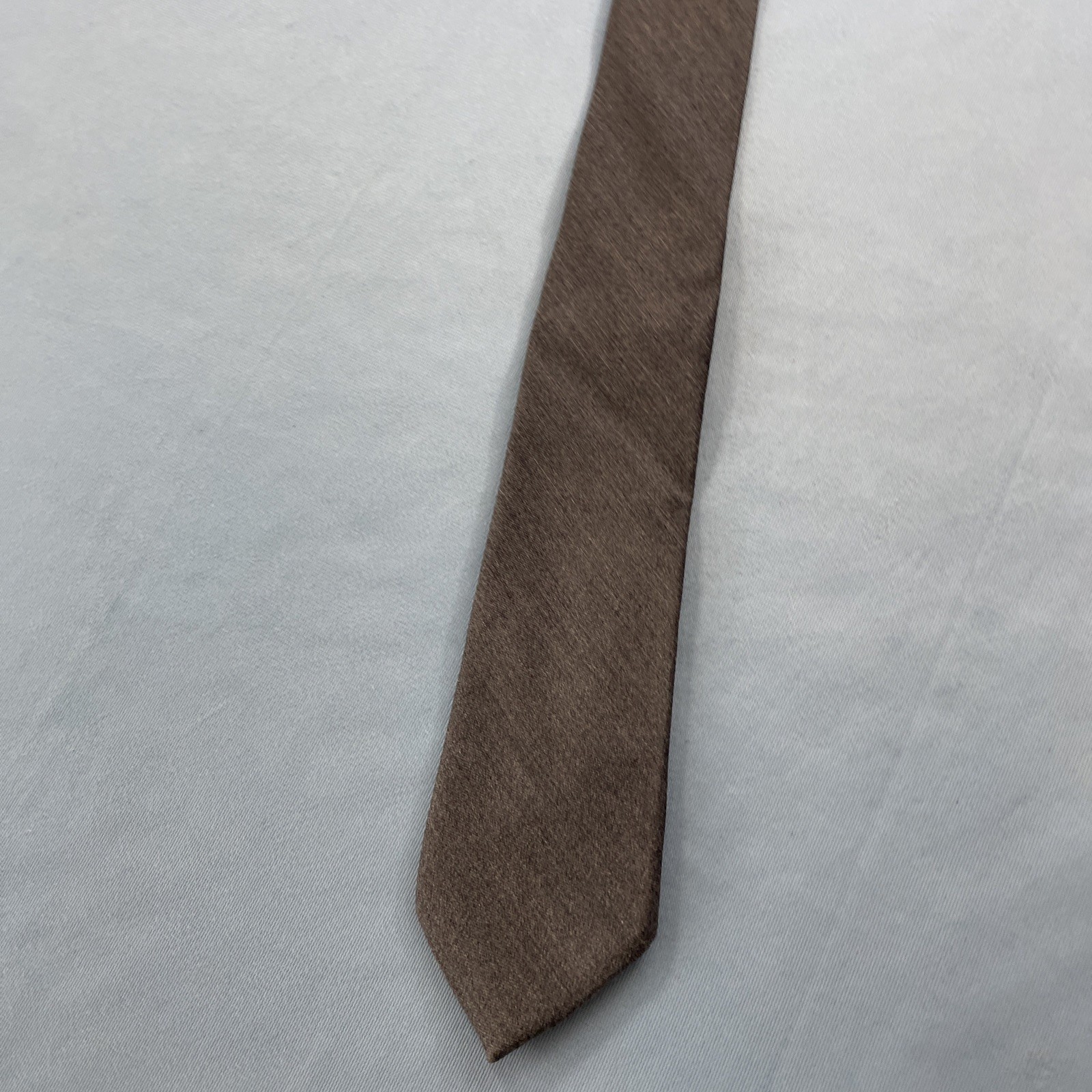 Express Solid Gray Silk Blend NeckTie Skinny Silv… - image 3