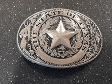 State Of Texas Lone Star Seal Statehood Series Silver Tone Belt Buckle