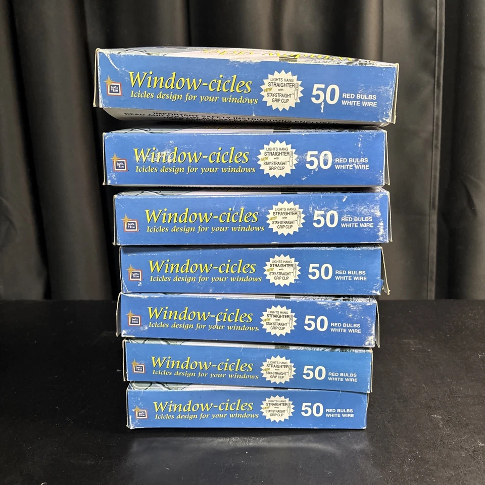 Indoor Window Electric Icicles 7 Boxes (50 light each) Red Christmas 6 New 1 Use - Image 2 of 4