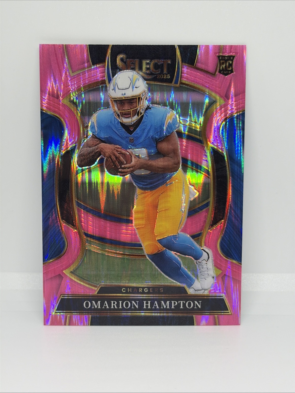 2025 Panini Select - Concourse Omarion Hampton #2 Pink Shock Prizm (RC)