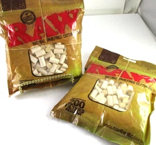 RAW ROLLING REGULAR SIZE COTTON FILTERS BAG 200 - UNREFINED(for 2 bags 400 pcs.)