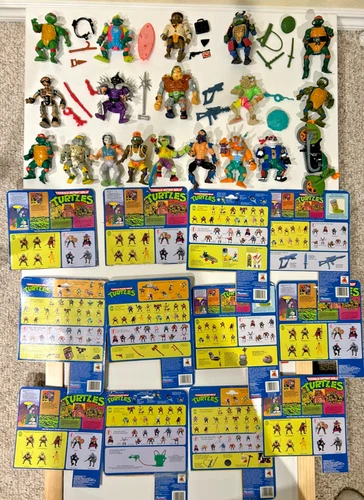 Teenage Mutant Ninja Turtles Vintage lot of 19 and card backs