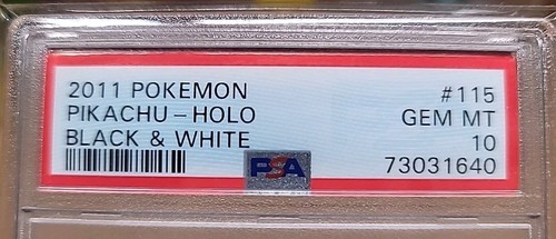 PSA 10 PIKACHU HOLO SECRET RARE #115 2011 BLACK & WHITE SET POKEMON TCG - Picture 3 of 3