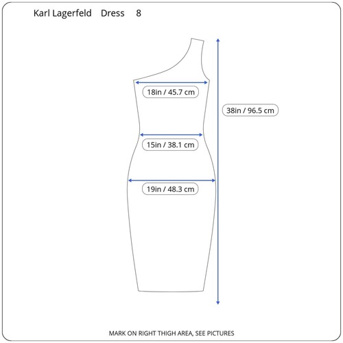 Karl Lagerfeld Dress Womens 8 One Shoulder Bridal Shower Chic Bachelorette READ - Picture 12 of 12