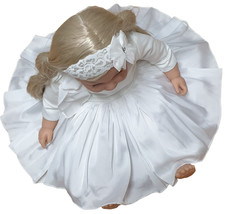 Taufkleid Baby 68 74 6-9M Babykleid Stirnband Taufe Party Fotoshooting Mädchen
