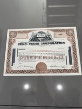Stock certificate Penn - Texas Corporation
