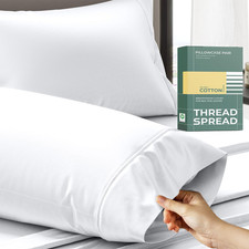 100 Organic Cotton Pillow Cases Set of 2 Queen/Standard Size - Soft, Cooling, C
