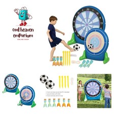 Jumbo 57-Inch Inflatable 2-in-1 Darts and Soccer Set with Double-Sided Scoreb...