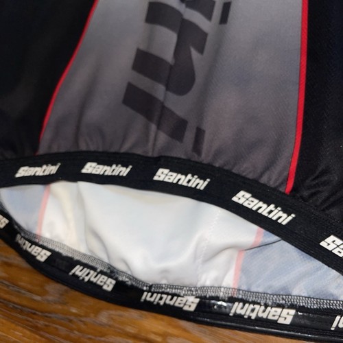 Santini SMS Cycling Jersey 3/4 Zip White Red Black Gray Mens Large L Shirt Italy - Picture 3 of 14