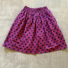 Garnet Hill Polka Dot Cotton A-Line Skirt S Knee Length