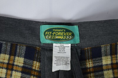 Habands Fit Forever Mens Gray Flannel Lined Dress Pants Slacks 40S Polyester | eBay Habands Fit Forever Mens Gray Flannel Lined Dress Pants Slacks 40S Polyester | eBay