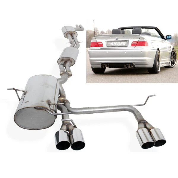 FOX Komplettanlage BMW 3er E46 320i - 330i M3-Optik Ausgang zentriert 4x90mm