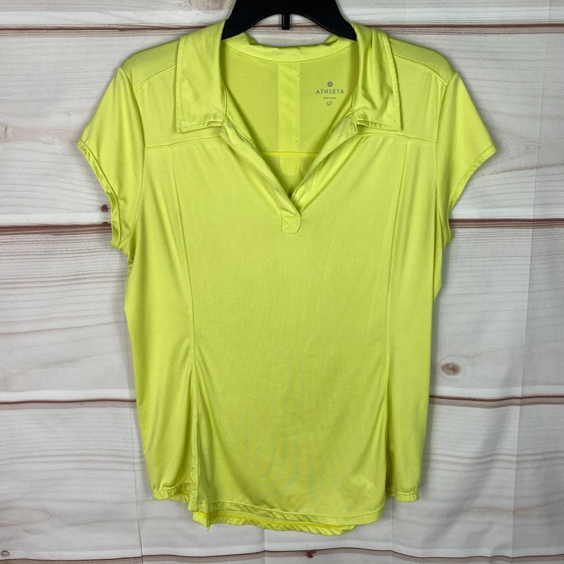 athleta swing time polo collar v-neck short sleeve shirt