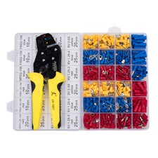 Wire Terminals Crimping Tool Insulated Ratcheting Crimper Kit Of Awg22-14 H3a0