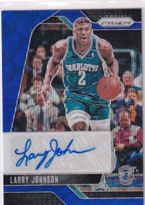 Panini Prizm 2024-25 NBA No. SIG-LJH Larry Johnson Auto Blue Wave Prizm