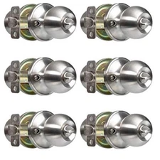 Privacy Door Knobs For Bed And Bath Ball Style Satin Nickel Interior Keyless Tur