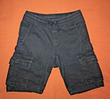 Southpole Boys M 8 Black Twill Cargo SHORTS Elastic Waist 100 Cotton