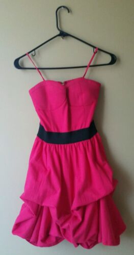 New Steve Madden Fuschia Pink Strapless Dress Sz S 100% Cotton Wear Two Ways NWT - Picture 2 of 9
