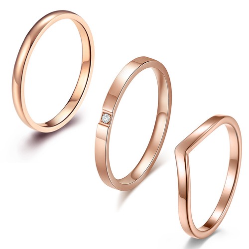 3Pcs Women Girl Stackable Ring Set Stacking Thumb Finger Knuckle Midi Band Gift - Picture 32 of 32