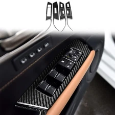 8Pcs For Lexus GS GS350 2012-20 Real Carbon Fiber Window Lift Switch Panel Cover