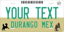 Durango 1999 Mexico License Plate Personalized Car Auto Bike Motorcycle Tag