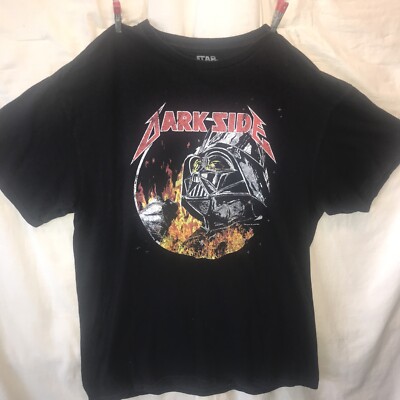 Star Wars T-Shirt Mens Size Large Dark Side Darth Vader Rebel Black